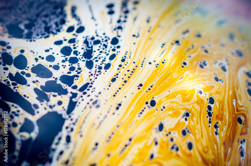 Beautiful psychedelic abstractions in soap foam