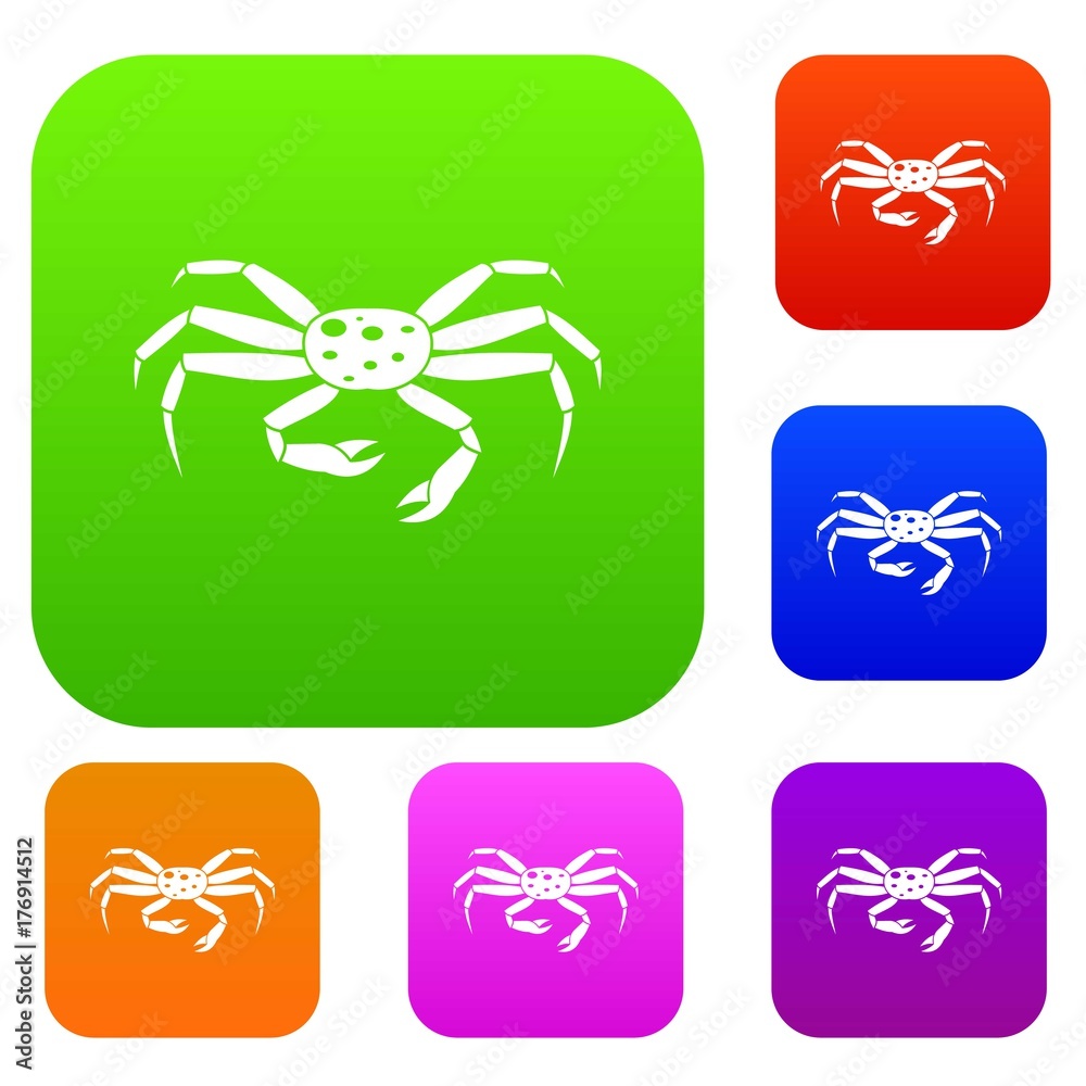 Crab seafood set color collection