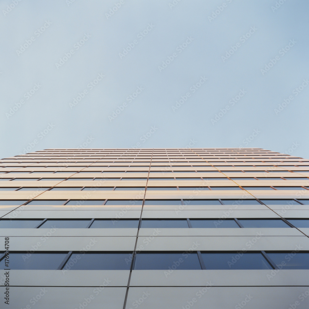 Low angle view of modern office building Low angle view of modern office building