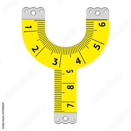 Letter y ruler icon, cartoon style