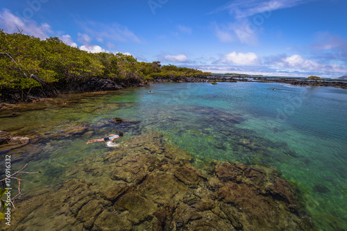 Galapagos Islands - August 25, 2017: Concha Perla Lagoon in Isabela Island, Galapagos Islands, Ecuador photo