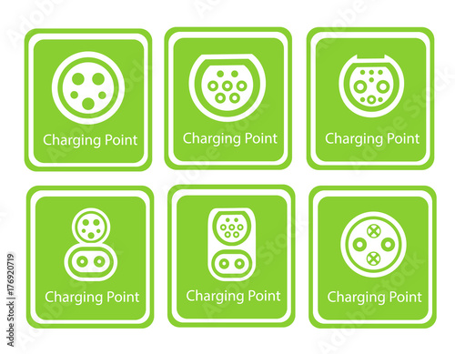 Green Eco Electric Fuel Pump Vector Icon