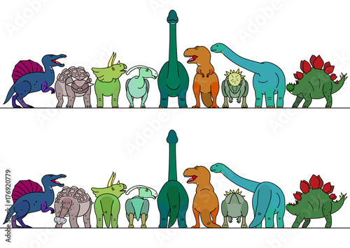 Fototapeta Naklejka Na Ścianę i Meble -  colorful dinosaur border