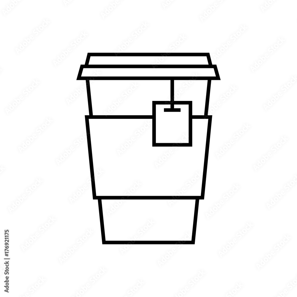 tea cup to go - symbol, pictogram, sign - black, white - cute - perfect for web & print - vector