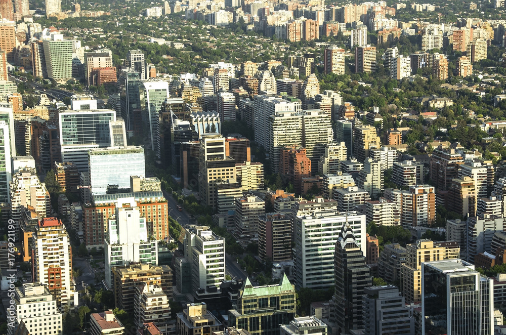 Modern apartment buildings and flats in downtown Santiago, Chile. Modern apartment buildings and flats in downtown Santiago, Chile.
