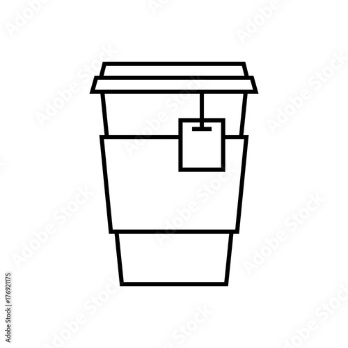 tea cup to go - symbol, pictogram, sign - black, white - cute - perfect for web & print - vector