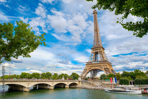 The Eiffel Tower and the river Seine on a summer day in Paris © kmiragaya