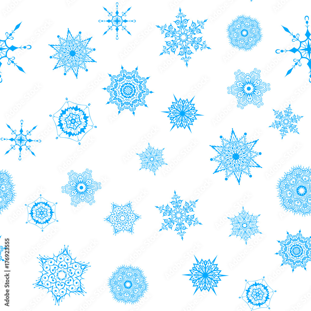 Christmas seamless pattern with snowflakes. Christmas seamless pattern with snowflakes.