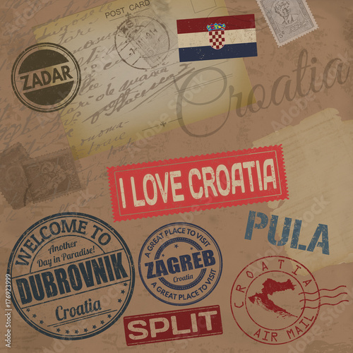 Croatia travel stamps