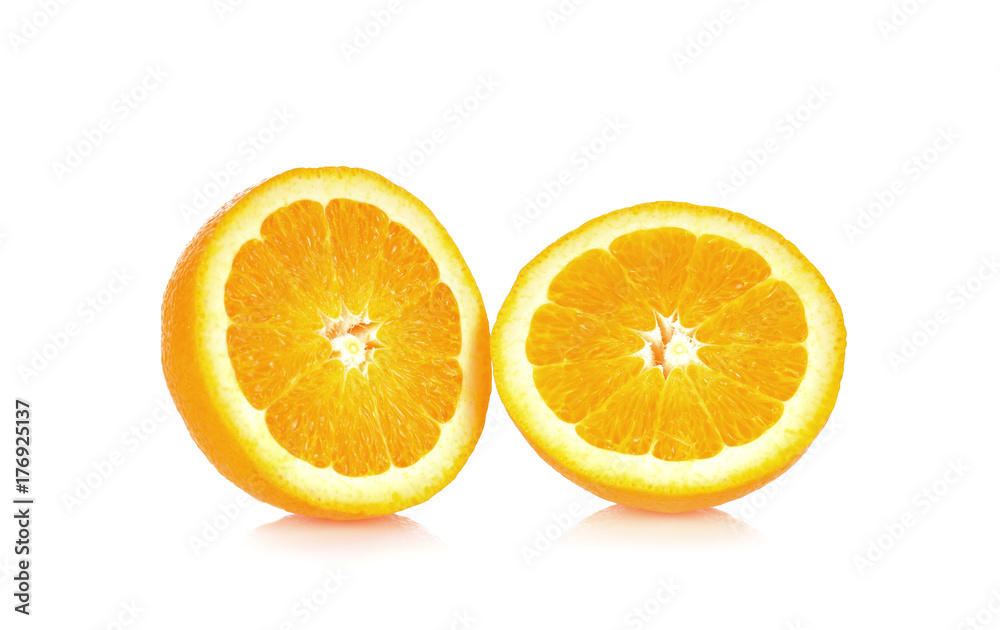 Orange on white background