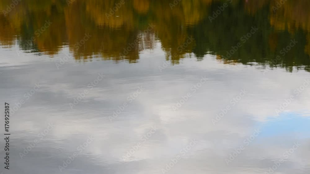 Autumn Color Trees And Clouds Reflection In The Lake Autumn Color Trees And Clouds Reflection In The Lake