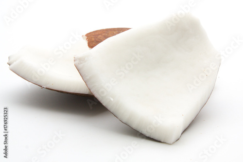 coconut pieces isolated