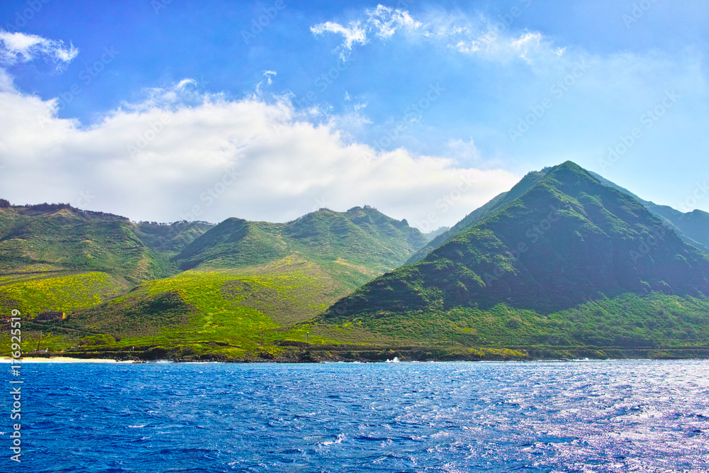 ハワイ　オアフ島西海岸の風景