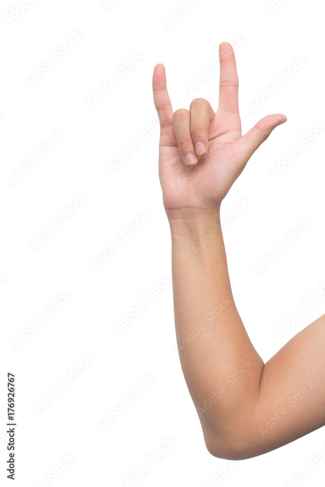 Love hand sign isolated on white background with clipping path Love hand sign isolated on white background with clipping path