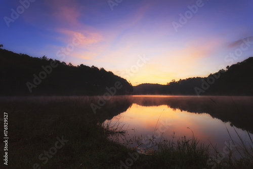 Sunrise in Pang Ung Maehongson Thailand