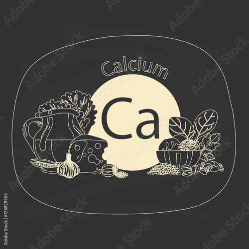 Calcium. Contour drawing