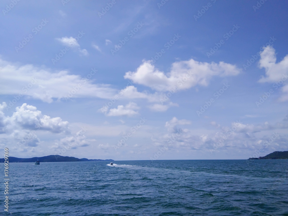 Sea and blue sky Sea and blue sky