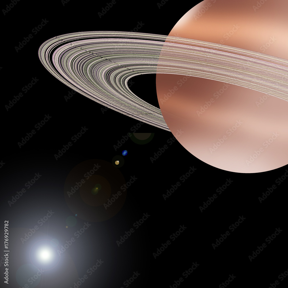 Fototapeta premium 土星 惑星 太陽系 銀河