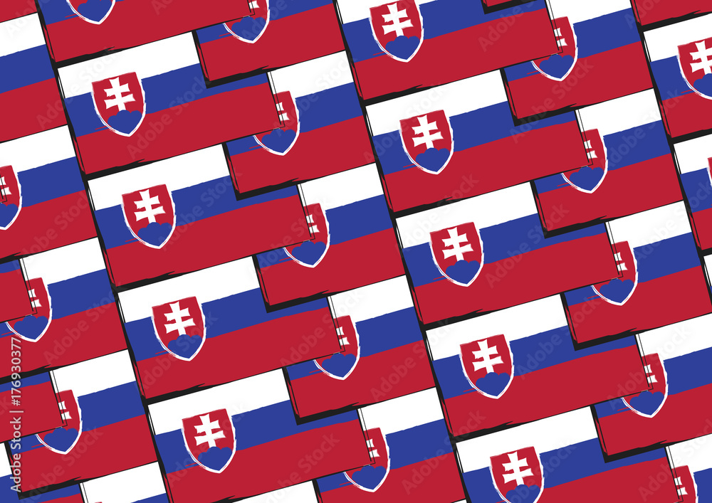 Obraz premium Grunge SLOVAKIA flag or banner