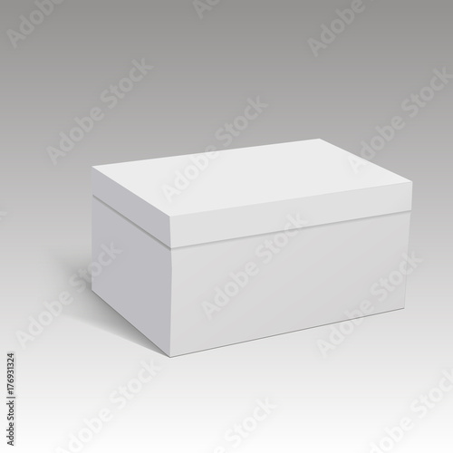 Blank of box for shoes. Box for packing. Vector