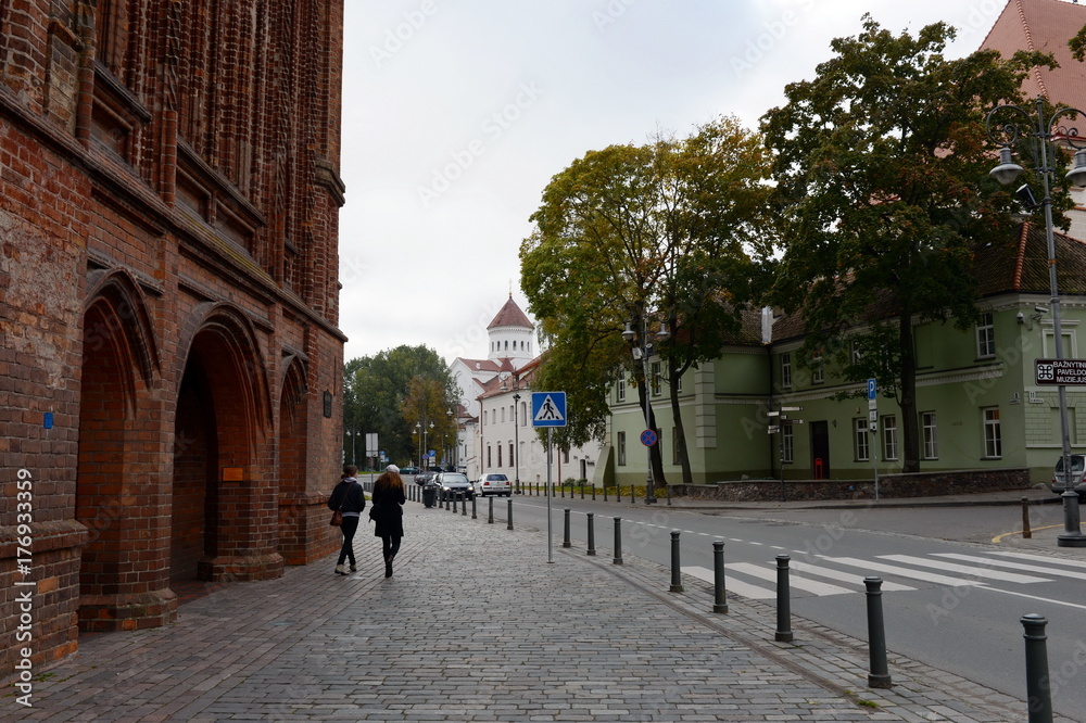 Maironis Street, one of the oldest, located in the Old Town of Vilnius.