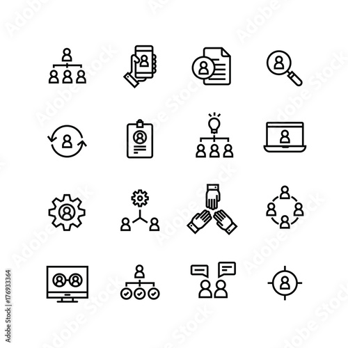 Human Resources Careers Business Stakeholder Negotiation Communication Icon Set