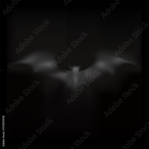 Smoke is bat on dark background and copy space for Halloween card, vector and illustration.