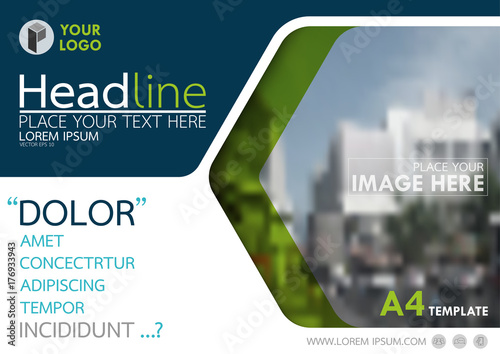 Blue and green flyer cover business brochure vector design, Leaflet advertising abstract background, Modern poster magazine layout template, Horizontal annual report for presentation.