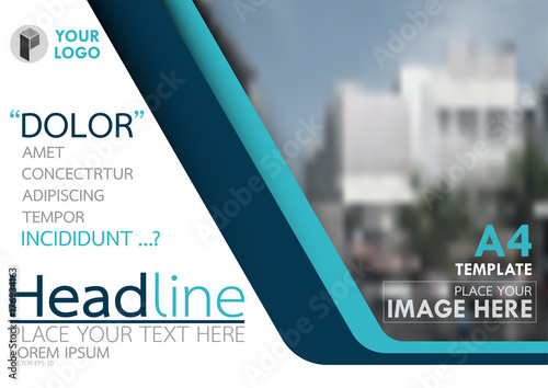 Blue flyer cover business brochure vector design, Leaflet advertising abstract background, Modern poster magazine layout template, Horizontal annual report for presentation.