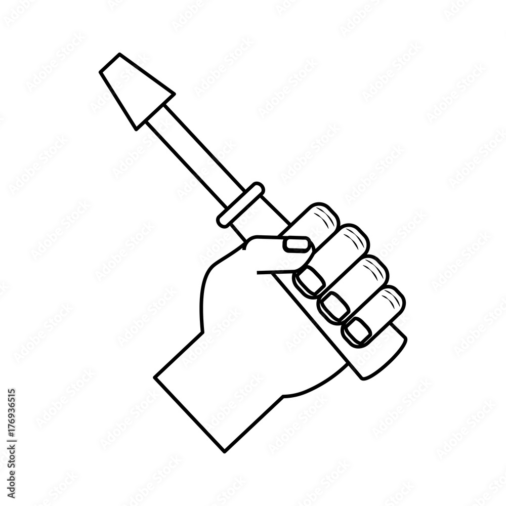 hand with screwdriver vector illustration hand with screwdriver vector illustration