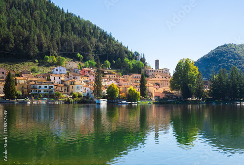 Piediluco (Italy) - A very little town with Piediluco lake, in Umbria region, central Italy photo