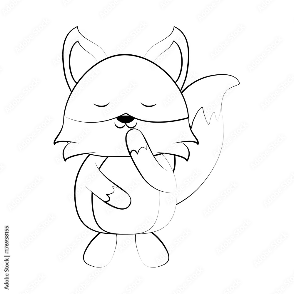 fox with open arms cute animal cartoon icon image vector illustration design