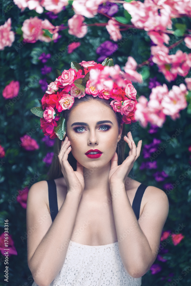 Beautiful woman with flowers Beautiful woman with flowers