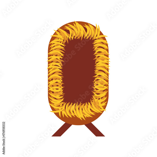 straw cradle manger christianity element icon