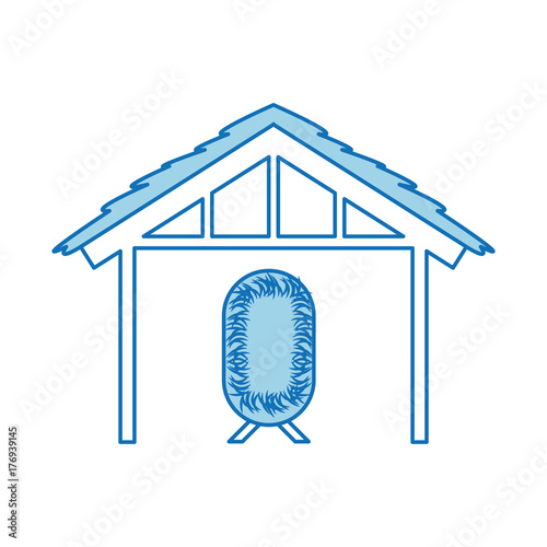 wooden hut house and crib manger design image photo