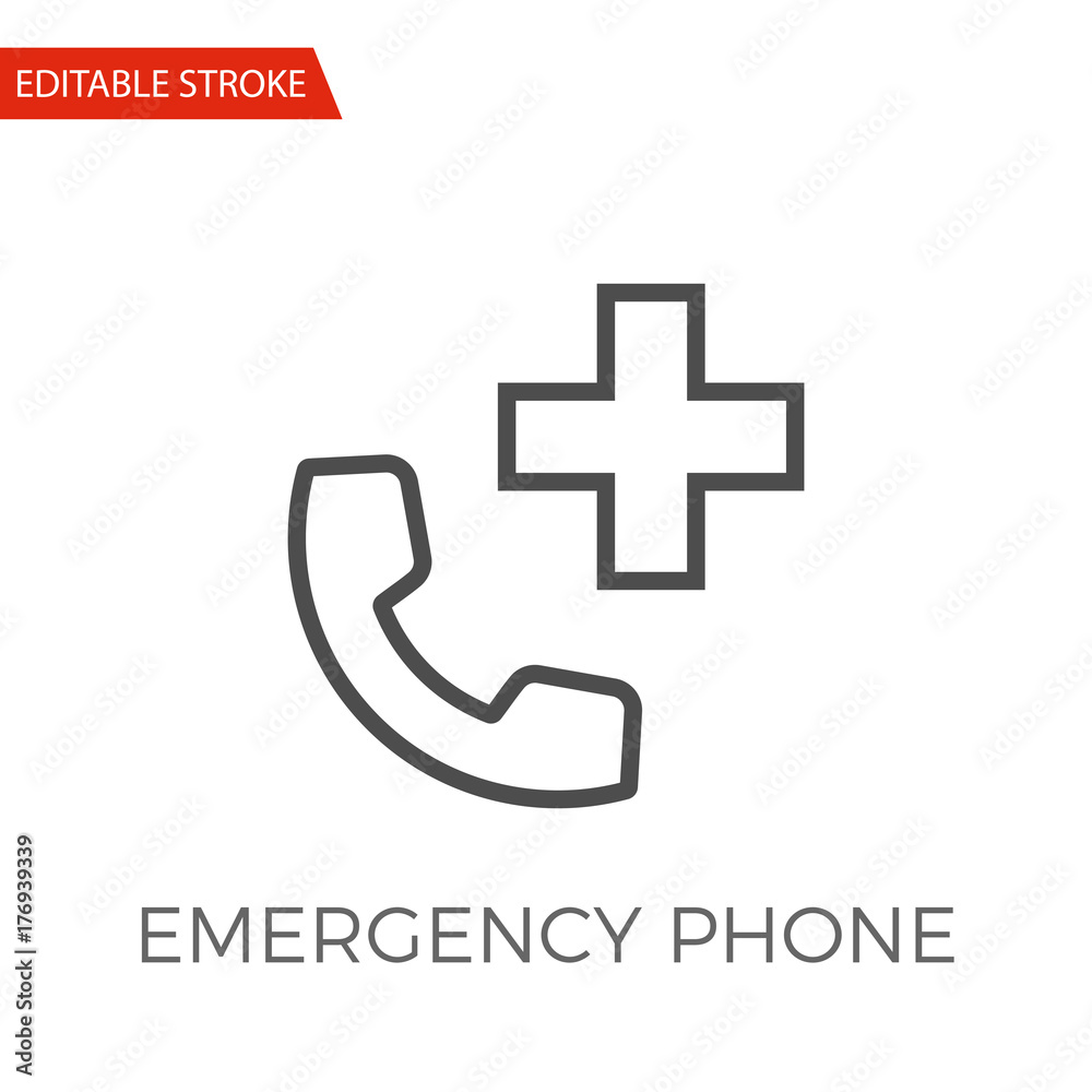 Obraz premium Emergency Phone Vector Icon