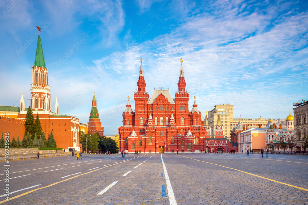 Historical buildings at the Red Square in Moscow
