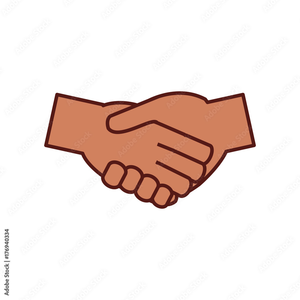 Hands with handshake agreement icon icon over white background vector illustration Hands with handshake agreement icon icon over white background vector illustration