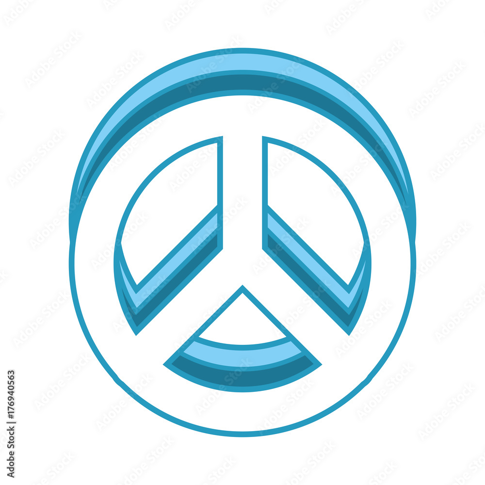 Fototapeta peace symbol icon over white background vector illustration