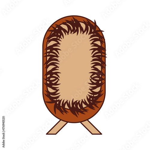 straw cradle manger christianity element icon