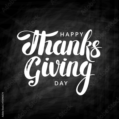 Happy thanksgiving day chalk lettering