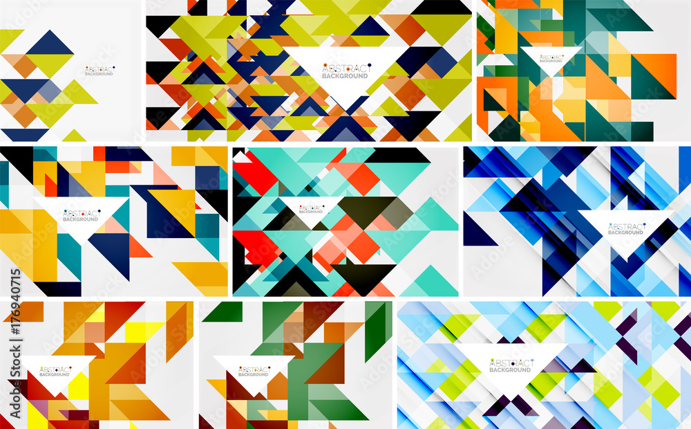 Set of triangle geometric abstract backgrounds Set of triangle geometric abstract backgrounds