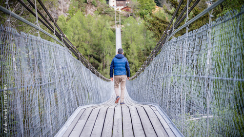 Goms Hanging Bridge in Switzerland photo