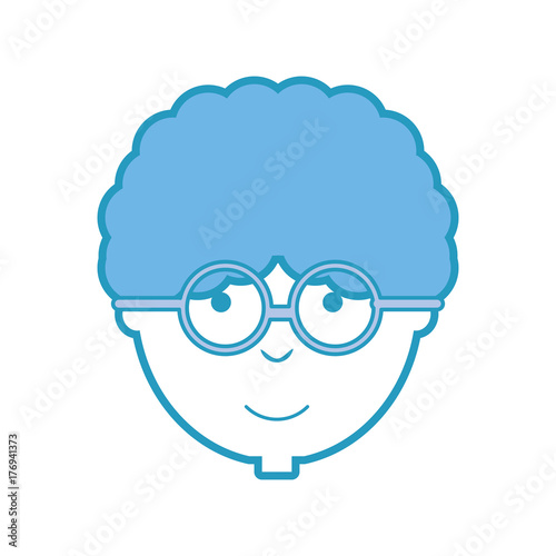 cartoon boy with glasses icon over white background vector illustration © djvstock