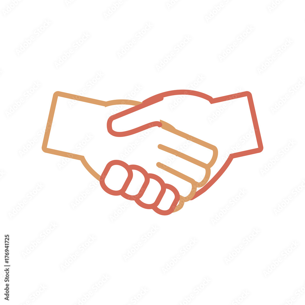 Hands with handshake agreement icon icon over white background vector illustration Hands with handshake agreement icon icon over white background vector illustration