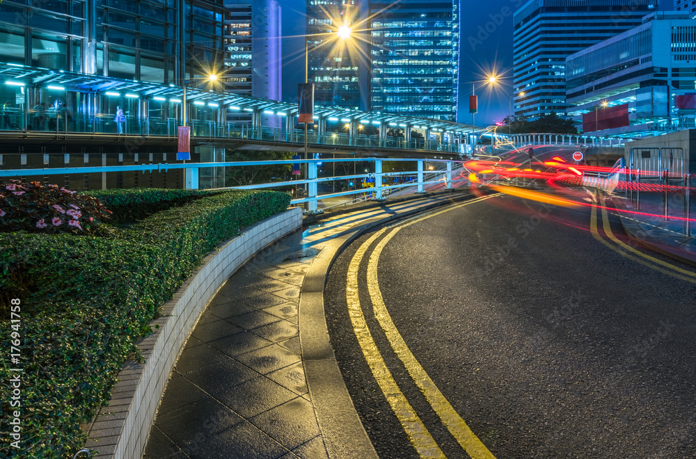 traffic trails in downtown hong kong,china,asia. traffic trails in downtown hong kong,china,asia.