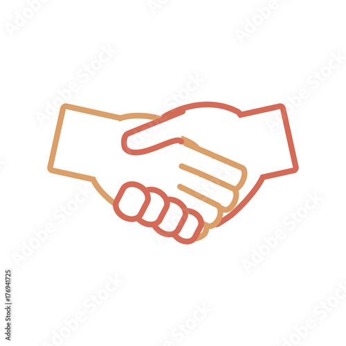 Hands with handshake agreement icon icon over white background vector illustration