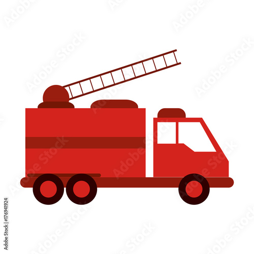 fire truck firefighting related icon image vector illustration design 