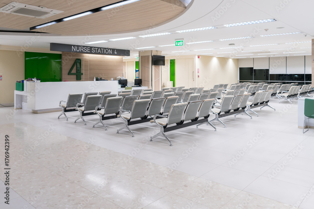 Empty lobby at hospital