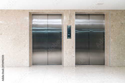 Empty elevator lobby